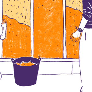 dessin enduit terre sur bottes de paille